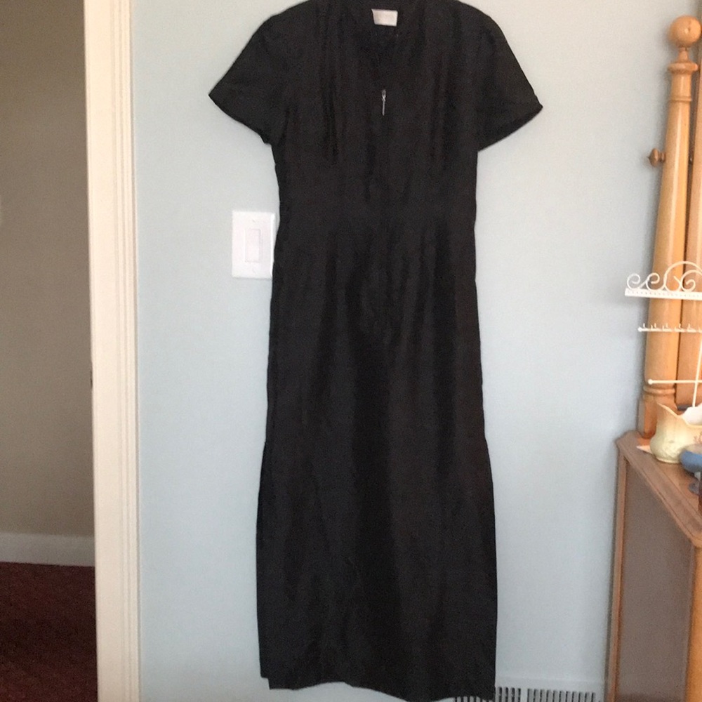 BLACK 100% SILK DRESS LONG DANA BUCHMAN